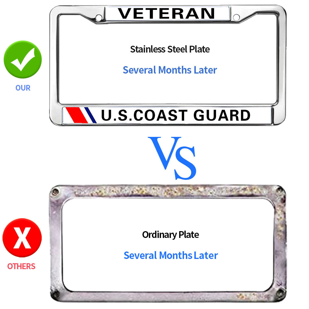 American Flag Pride License Plate Frame Metal US Veteran Support Slim Design License Plate Frame US Army Veteran License Plate Frame for Patriotic People
