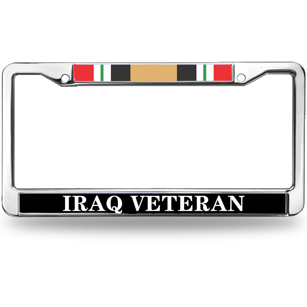 Iraq Veteran Flag License Plate Frame Slim US Army Veteran Stylish License Plate Frame US Veteran Blessing License Plate Frame for Veterans