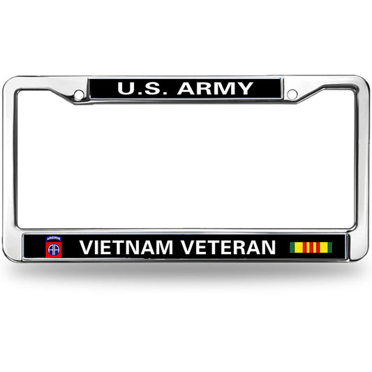 VIETNAM VETERAN US ARMY Vehicle License Plate Frame,US ARMY VIETNAM VETERAN Personalized License Plate Frame Metal Gills for Auto Car SUV Trucks