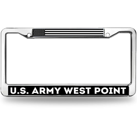 US Army West Point License Plate Frame for Patriotic People Proud US Flag License Plate Frame Metal US Army Power Rattle-Proof License Plate Frame with Screws Caps