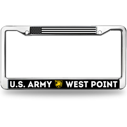 US Army West Point License Plate Frame for Christmas Gift American USA Flag License Plate Frame Personalized US Army Heroism Durable License Plate Frame with Mounting Gift Kit