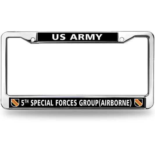 5th Special Force Group License Plate Frame for veterans US Army Spirit License Plate Frame Stainless Steel US Veteran Gift Fade-resistant License Plate Frame with Mounting Gift Kit
