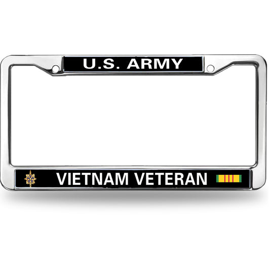 US Army Heroism License Plate Frame Custom Proud US Veteran Anti-theft License Plate Frame US Military Veteran License Plate Frame for Independence Day