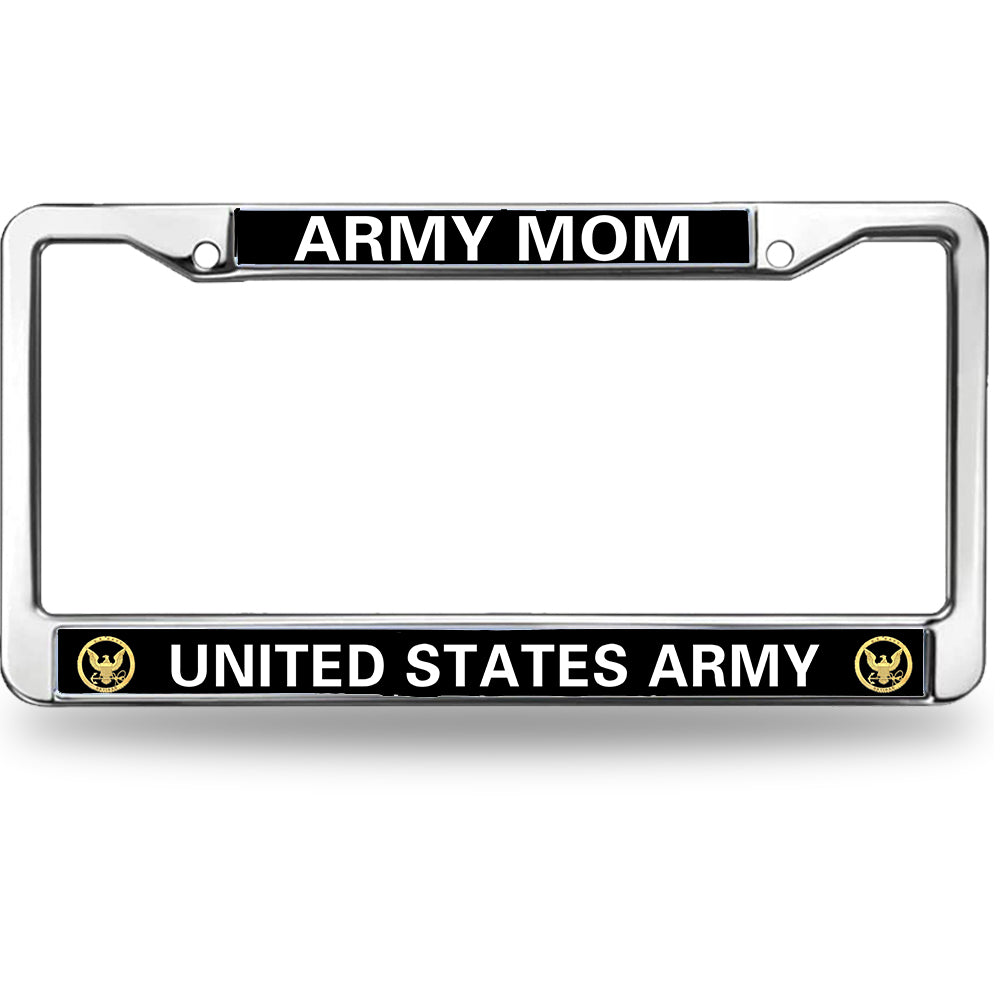 Army Mom Pride License Plate Frame Metal US Army Mom Support Stylish License Plate Frame US Army Heroism License Plate Frame for Veterans