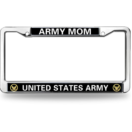 Army Mom Pride License Plate Frame Metal US Army Mom Support Stylish License Plate Frame US Army Heroism License Plate Frame for Veterans