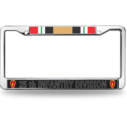 Vietnam Vet Pride License Plate Frame Chrome Army 25th Infantry Division Weather-proof License Plate Frame Veteran US Army License Plate Frame for Veterans